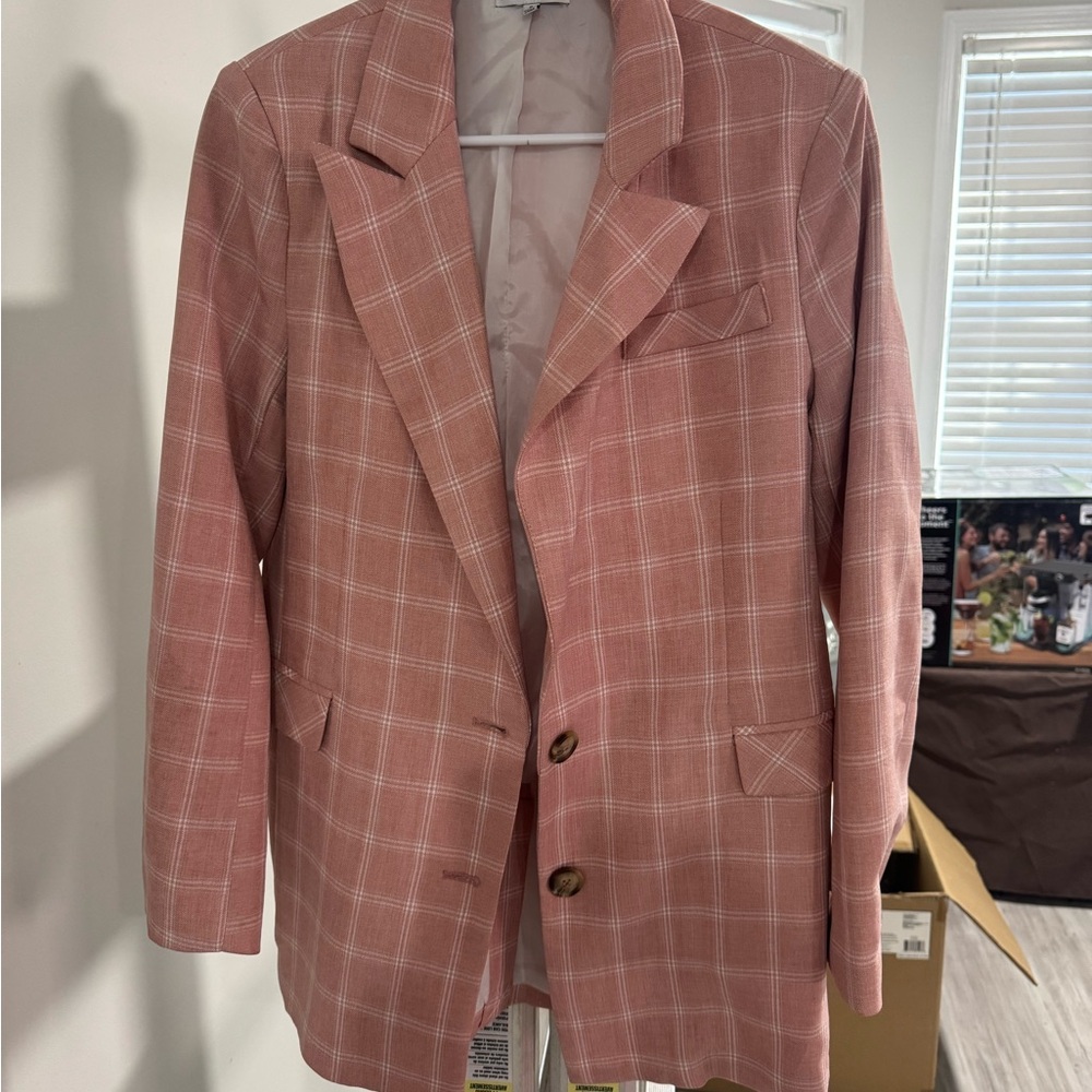 Women Pink Plaid Blazer Fashion Nova